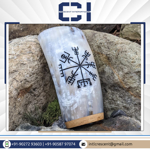 Antique Viking sculpté Ins Style grande corne à boire naturelle qualité bière en céramique/tasse à vin mixte accessoire de fête exclusif - Product Image 6