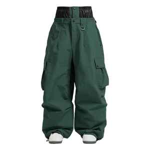 Pantalons de ski/snowboard personnalisés OEM, coupe ample, coupe-vent, grande taille, légers, doublure en denim imperméable, fermeture éclair - Product Image 6