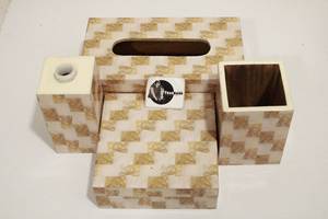 Handmade Custom Printed <b>Pen</b> Holder <b>Box</b> in Tiles Design Wood MDF Material Square Pattern Traditional Exim Pvt Ltd Craft Packaging - Product Image 6