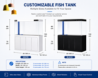 Aquarium personnalisé de luxe 500-1000L en verre ultra clair avec cadre en alliage d'aluminium ensemble d'armoires pour la filtration de puisard