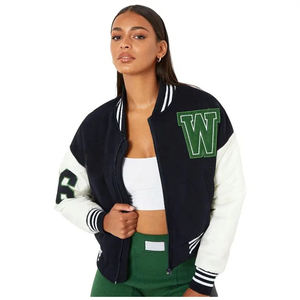Veste de baseball universitaire XL de haute qualité Tissu satiné Broderie en laine avec logo personnalisé Produit fini Teint uni OEM - Product Image 2