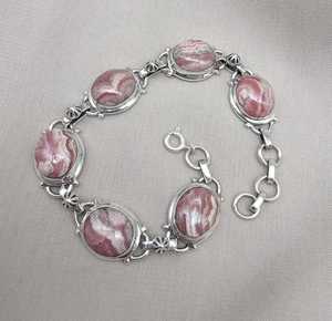Rhodochrosite 925 <b>Sterling</b> <b>Silver</b> Bracelet Handmade Gemstone For Women Artisan Boho Ethnic Jewelry Fashion - Product Image 6