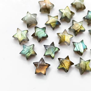 Flashy Labradorite lisse sculpté à la main en forme d'étoile fabrication de bijoux en pierres précieuses 10mm Labradorite sculpture perles de pierres précieuses en vrac en gros - Product Image 3
