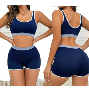 Conjunto de Sujetador deportivo de alta elasticidad para yoga y gimnasio al aire libre, conjunto de bragas transpirables de talla grande para mujer de Pakistán - Product Image 5