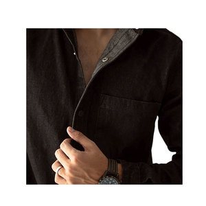 Chemise en jean à manches longues pour hommes de haute qualité Tissu confortable Meilleur vendeur fabriqué au Pakistan avec des motifs unis et imprimés - Product Image 6