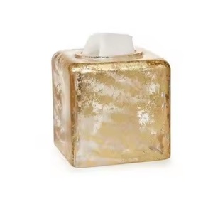 Boîte à mouchoirs en alliage métallique plaqué or de luxe avec fonction de suspension écologique pour la maison et l'hôtel - Product Image 3