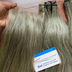 Producto SUPERIOR Extensiones de cabello Trama Cabello de color gris liso natural al por mayor Sin caída Sin enredos - Product Image 3