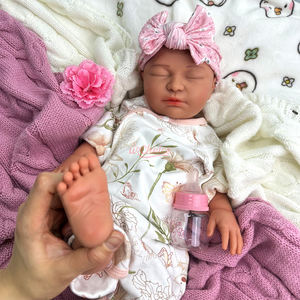 Muñeca <span class=keywords><strong>Reborn</strong></span> de 22 "para niña durmiendo, muñeca de silicona pintada a mano de alta calidad con boca abierta, muñeca de <span class=keywords><strong>arte</strong></span> coleccionable con venas visibles - Product Image 5