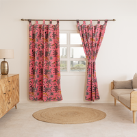 Rideaux en velours de luxe élégants à imprimé animal, occultants à 100 %, écologiques, insonorisants, style pastoral, panneaux de fenêtre roses pour chambre à coucher