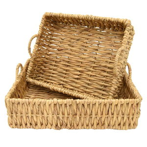 Vietnam Source porte-plateau plateau ensemble de service jonc de mer jacinthe d'eau plateau maison organisation produits couverts ensemble et support - Product Image 2