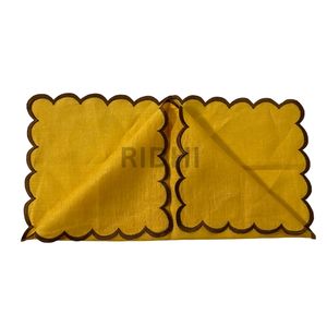 Servilletas de Lino Amarillo Bordadas al por Mayor con Borde Festoneado, 100% Lino Puro, para Bodas, Decoración del Hogar y Regalos para Damas de Honor - Product Image 2