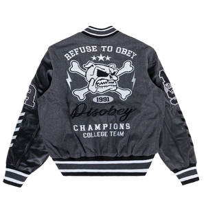 Veste universitaire personnalisée en streetwear avec broderie de patchs, manches en cuir, mélange de laine, unisexe, style Letterman, veste bomber, veste de baseball - Product Image 2