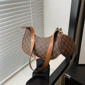 Juego de Bolsos de Cuero de Media Luna para Mujer, 2 Piezas, Venta al Por Mayor Directa de Fábrica, Bolsos de Hombro Modernos para Mujer - Product Image 4