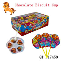 Heetverkopende kleurrijke kleine windmolen chocoladekoekjesbeker met leuke jam om in te dompelen, inclusief klein lepeltje, interactief kindersnack cadeau