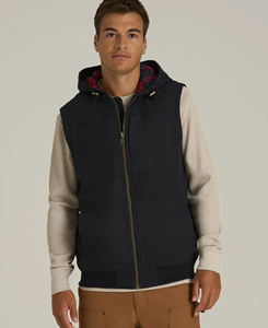 Gilet matelassé d'hiver décontracté personnalisé pour homme avec fermeture éclair avant, imperméable et réversible, logo brodé, service OEM - Product Image 1