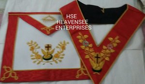 TABLIER RITE ÉCOSSAIS 18E DEGRÉ AVEC COL ET MANCHETTES BRODERIES-HSE - Product Image 2