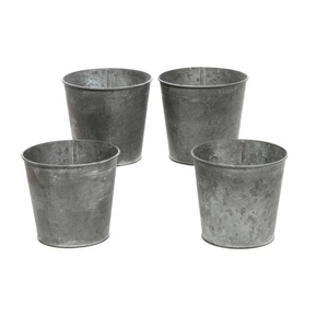 Galvanized Utensil & Flowers planter Farmhouse Storage tub with side handle Home & Garden Decor Indoor/Outdoor <b>Plants</b> <b>Pots</b> - Product Image 3