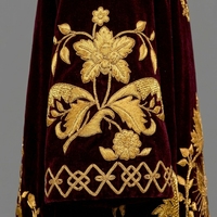 Sakkos Orthodoxe de Luxe Moderne en Velours Bordeaux, Broderie à la Main en Fil d'Or, Robe de Prêtre d'Église, Soutane Liturgique pour Clergé