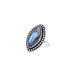 Bague en argent sterling 925 tendance avec pierre précieuse labradorite, bijoux faits à la main, style bohème, pour femmes, cadeau pour filles - Product Image 1