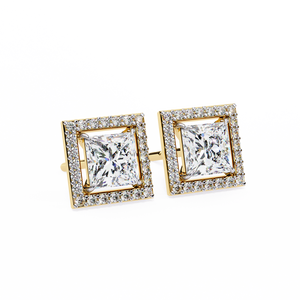 Boucles d'oreilles uniques en or 18 carats avec diamant de laboratoire, boucles d'oreilles de qualité supérieure - Product Image 4