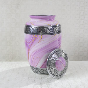 High Quality Textured Enamelled Classic Aluminium Adult Engraved Modern Antique Cremation Urn Funeral Supplies <b>Memorial</b> Burial - Product Image 2
