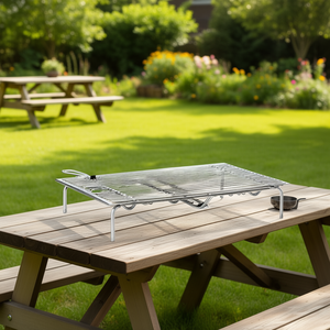 Polished Chrome Stainless Steel <b>BBQ</b> Grill 60x40cm Grease Collection 20650 Model - Product Image 3