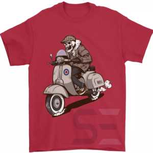 100% coton O-Neck Scooter Skull T-Shirt pour hommes MOD Style Multicolore Tie Dye pour Motards Motocyclistes Disponible en vrac - Product Image 6