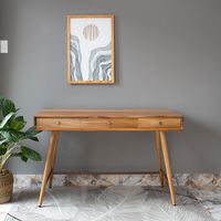 Bureau de direction moderne convertible FURAKA CD03 en bois massif d'acacia, avec tiroirs, hauteur réglable, artisanat vietnamien.