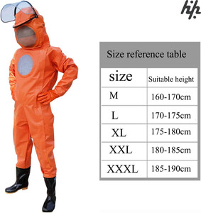 ชุดป้องกันผึ้งและตัวต่อแบบเต็มตัว ชุดเดียว ผลิตจากพลาสติก PP กันน้ำ ระบายอากาศได้ดี หนาขึ้น ช่วยระบายความร้อน ชุดเลี้ยงผึ้ง ป้องกันระดับพัดลม - Product Image 4