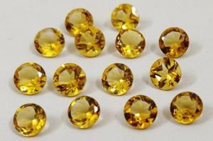 พลอยซิทรีนเจียระไนเหลี่ยม4มม. รูปทรงกลมสีเหลืองมะนาวธรรมชาติสำหรับทำเครื่องประดับ - Product Image 2