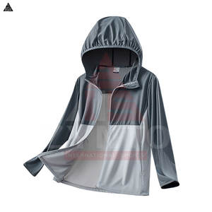 Veste coupe-vent pour homme, en tissu respirant, anti-UV, avec patchwork tendance, pour l'extérieur - Product Image 2