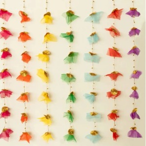 Gota Beads y Net Fabric Wedding Garlands para Haldi Mehndi & Ganesh Puja Decor Fondos colgantes - Product Image 2