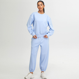 Moda de alta calidad logotipo personalizado mujeres entrenamiento conjuntos gimnasio manga larga dos piezas Yoga conjuntos de las mujeres - Product Image 4