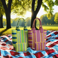 Sacs de marché tissés écologiques réutilisables en nylon PP recyclé Kapadavala, avec fermeture éclair et poignée en sangle, couleur/taille personnalisables