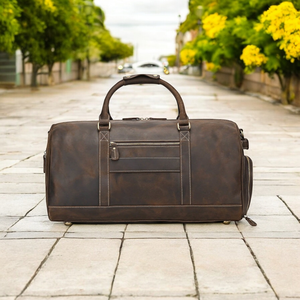 Sac de sport personnalisé bagage de voyage en cuir molletonné week-end en cuir véritable sac de voyage fourre-tout sac polochon pour hommes et femmes - Product Image 4