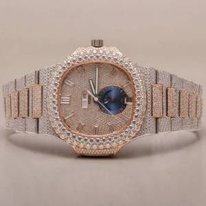 Reloj Mecánico de Lujo Unisex RB Gems, Correa Cuadrada de Acero Inoxidable, Diamante Moissanite VVS, Estilo Hip Hop para Hombre - Product Image 2