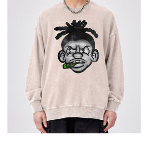 OEM haute qualité Stock vente en gros sweats 350g lavé à l'acide lavé imprimé hommes sweats surdimensionnés Vintage sweats - Product Image 3