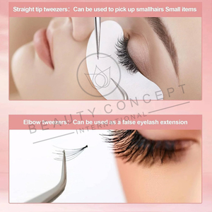 4 Pcs Pince à cils en acier inoxydable de qualité supérieure de couleur rose fabriquée à la main par Beauty Concept International - Product Image 5