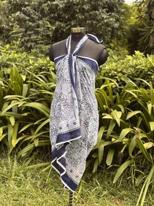 Plage couvrir châles vêtements pour femmes Boho étoles cadeau pour elle pur coton bloc imprimé écharpe indien traditionnel écharpes Sarong - Product Image 5