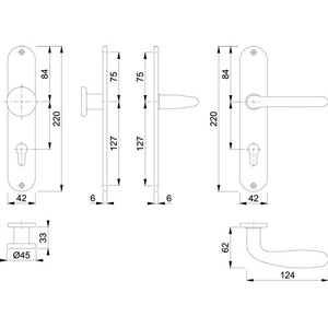 ชุดมือจับประตูแผ่นยาวสแตนเลส HOPPE รุ่น Cardiff E48/302/1850Z F69 PZ 72 มม. DIN ซ้าย/ขวา - Product Image 3