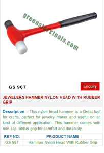 GS 987 Outils de bijouterie Marteau de bijoutier à tête en nylon avec poignée en caoutchouc pour le travail de la bijouterie - Product Image 2