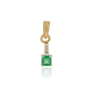 Colgante de Oro con Esmeralda y Diamantes - Product Image 1