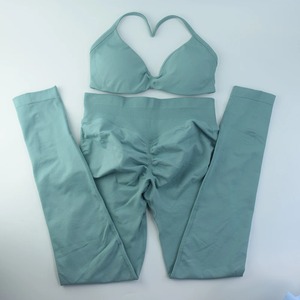 High Quality Sports Bra High Waist Leggings Suit Long Sleeve Workout Wear Fitness Clothes Yoga Set - Product Image 3