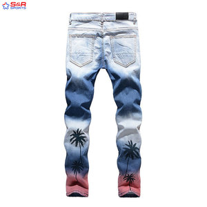 Venta al por mayor nuevos hombres Casual mejor calidad Jeans Diseño de moda Color sólido Flaco destruido transpirable Jeans Distress Pantalones - Product Image 2