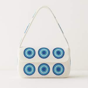 Sac baguette artisanal indien décontracté en verre multicolore perlé avec poignée, par MS Handicraft - Product Image 1