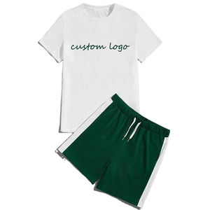 Ensemble de survêtements d'été à manches courtes pour hommes, prix de gros personnalisé, ensembles de sports courts en polyester 100% unisexe - Product Image 5