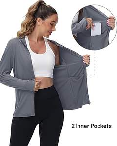 Chaqueta de lana con capucha transpirable para mujer para todas las estaciones Procesamiento de punto para primavera Otoño Invierno - Product Image 2