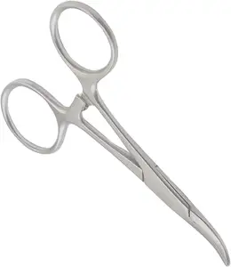 Curved Hemostat Forceps - Stainless Steel Locking Tweezer Clamps - Ideal Hemostats for Nurses, Fishing Forceps, Crafts and Hobby