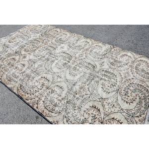 Moderno Beige Marrón 5,6X9,6 pies Alfombra de tejido plano de lana Diseño de retales turcos para decoraciones de sala de estar adolescentes con respaldo de látex - Product Image 4