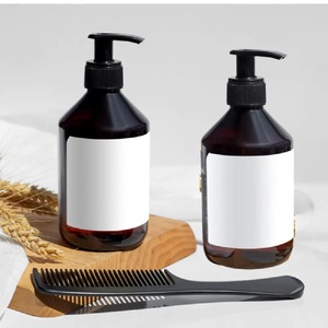 Bouteille cylindrique en plastique cosmétique PET de 300ml, conception d'épaule biseautée vide avec pompe pour emballage de shampooing revitalisant lotion - Product Image 3